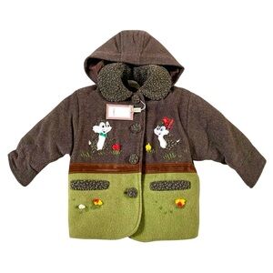 VARCI WOOL COAT W/ REMOVABLE HOOD, TODDLER SIZE 2, MADE IN ITALY, NWT